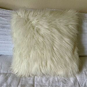 Fluffy Cream Throw Pillow